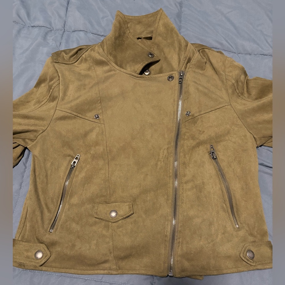 Blank NYC Suede Jacket size M in olive